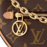 LOUIS VUITTON Loop Classic Monogram All-Over Print Chain Shoulder Strap Coated Canvas with Leather Trim Moon Bag for Women, Brown