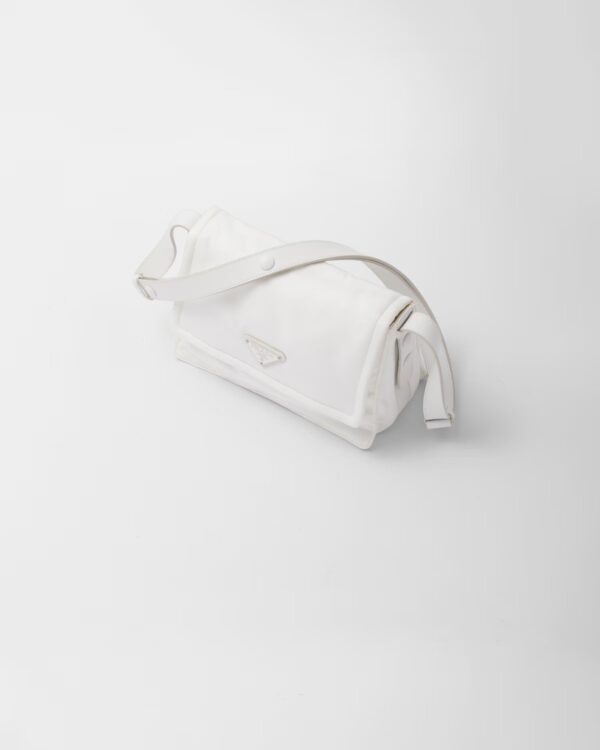 Small-filled Re-Nylon shoulder bag white black