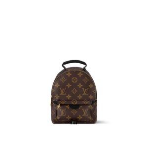 LOUIS VUITTON Palm Springs Classic Monogram Coated Canvas with Leather Trim Backpack, Mini, Women's, Brown