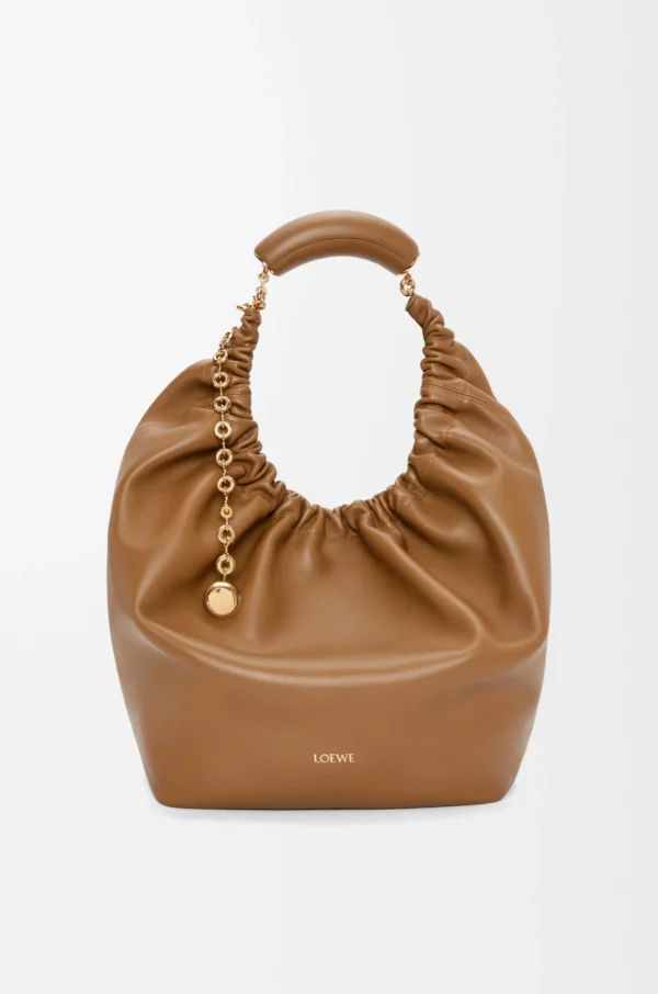 Medium Squeeze bag in mellow nappa lambskin Oak