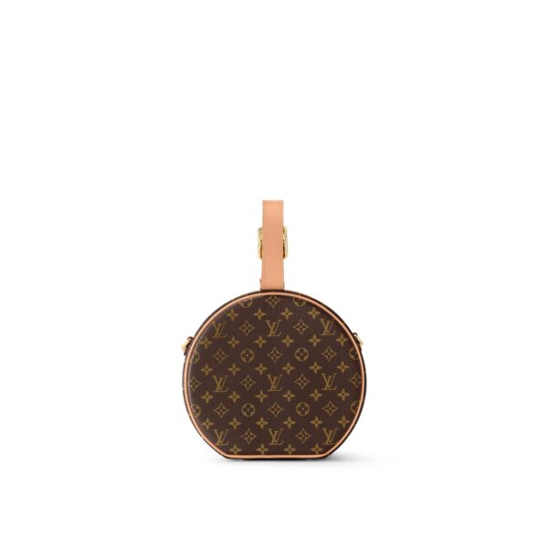 LOUIS VUITTON Petite Boite Chapeau Monogram All-Over Print Single-Compartment Round Clutch, Coated Canvas and Leather, Shoulder/Handbag, Women's, Brown