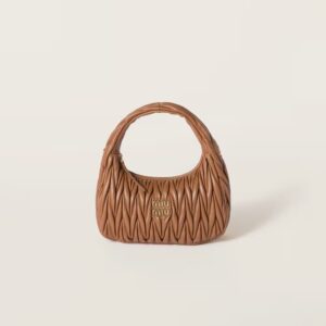 Wander Matelassé Medium Hobo Underarm Bag Cognac