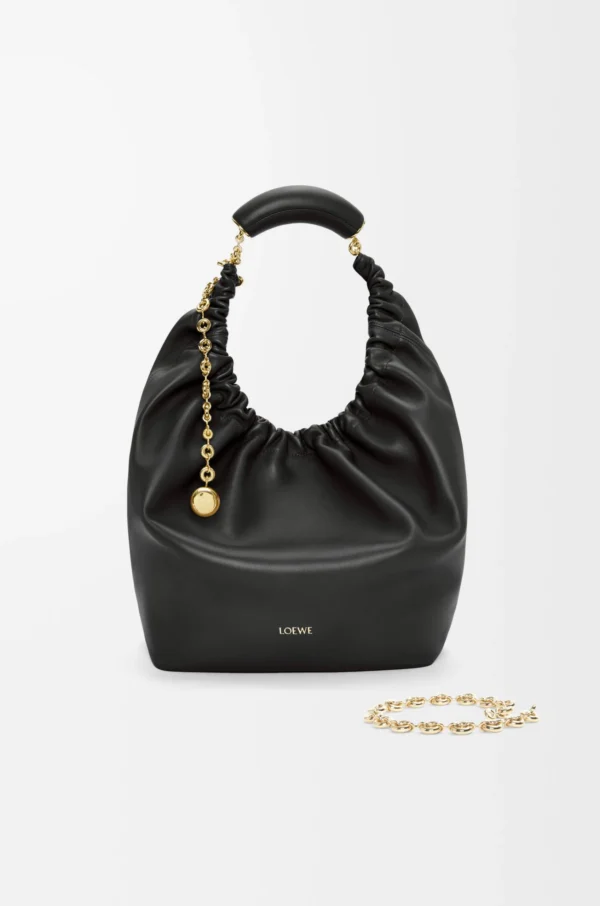 Medium Squeeze bag in mellow nappa lambskin Black