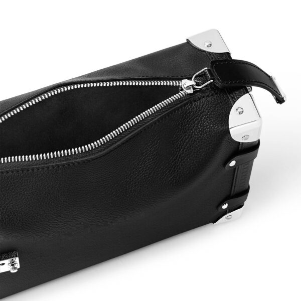 LOUIS VUITTON SIDE TRUNK Side Trunk MM Detachable and Adjustable Shoulder Strap Soft Case Canvas Crossbody Bag for Women, Black with Silver Accents