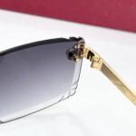 Dior Gradient Rimless Square Sunglasses – Luxury Gold Frame Edition