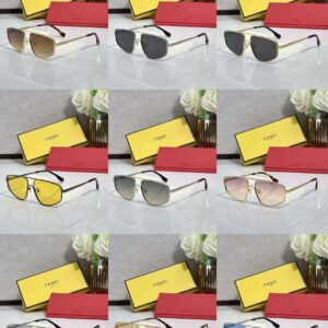 Fendi Aviator Sunglasses for Men & Women – Luxury Metal Frame UV400 Protection Designer Shades