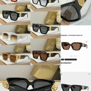 Burberry Premium Oversized Square Sunglasses with Gold Temple Detail