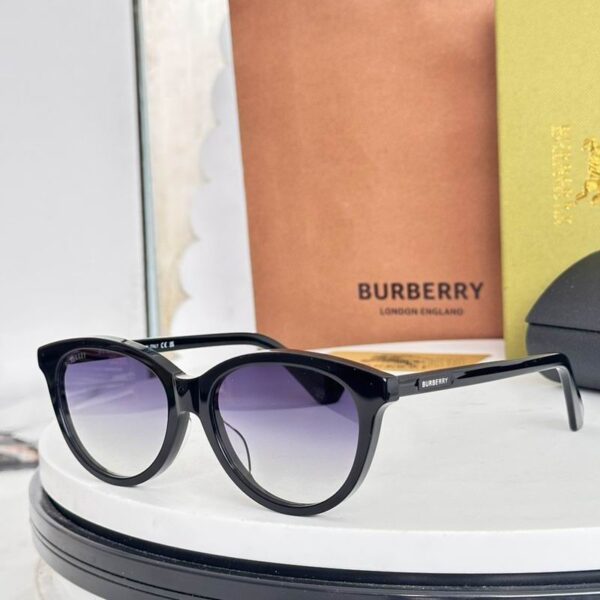 Burberry Cat-Eye Acetate Sunglasses - Luxury UV Protection with Subtle London Branding
