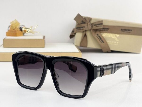 Burberry Oversized Square Acetate Sunglasses - Luxury UV Protection with TB Monogram