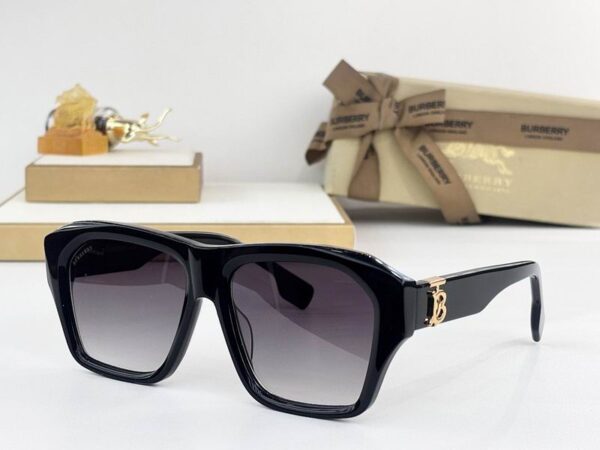 Burberry Oversized Square Acetate Sunglasses - Luxury UV Protection with TB Monogram