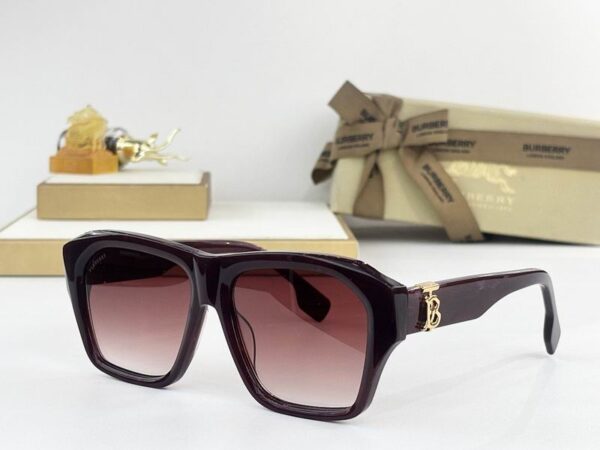 Burberry Oversized Square Acetate Sunglasses - Luxury UV Protection with TB Monogram