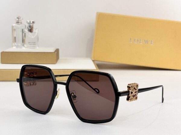 LOEWE Crystal Anagram Hexagon Sunglasses – Unisex Luxury UV Protection