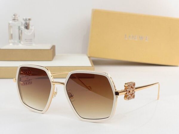 LOEWE Crystal Anagram Hexagon Sunglasses – Unisex Luxury UV Protection