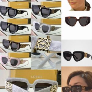 LOEWE Oversized Retro Cat-Eye Eyewear – Premium Acetate Frame with Gold Anagram